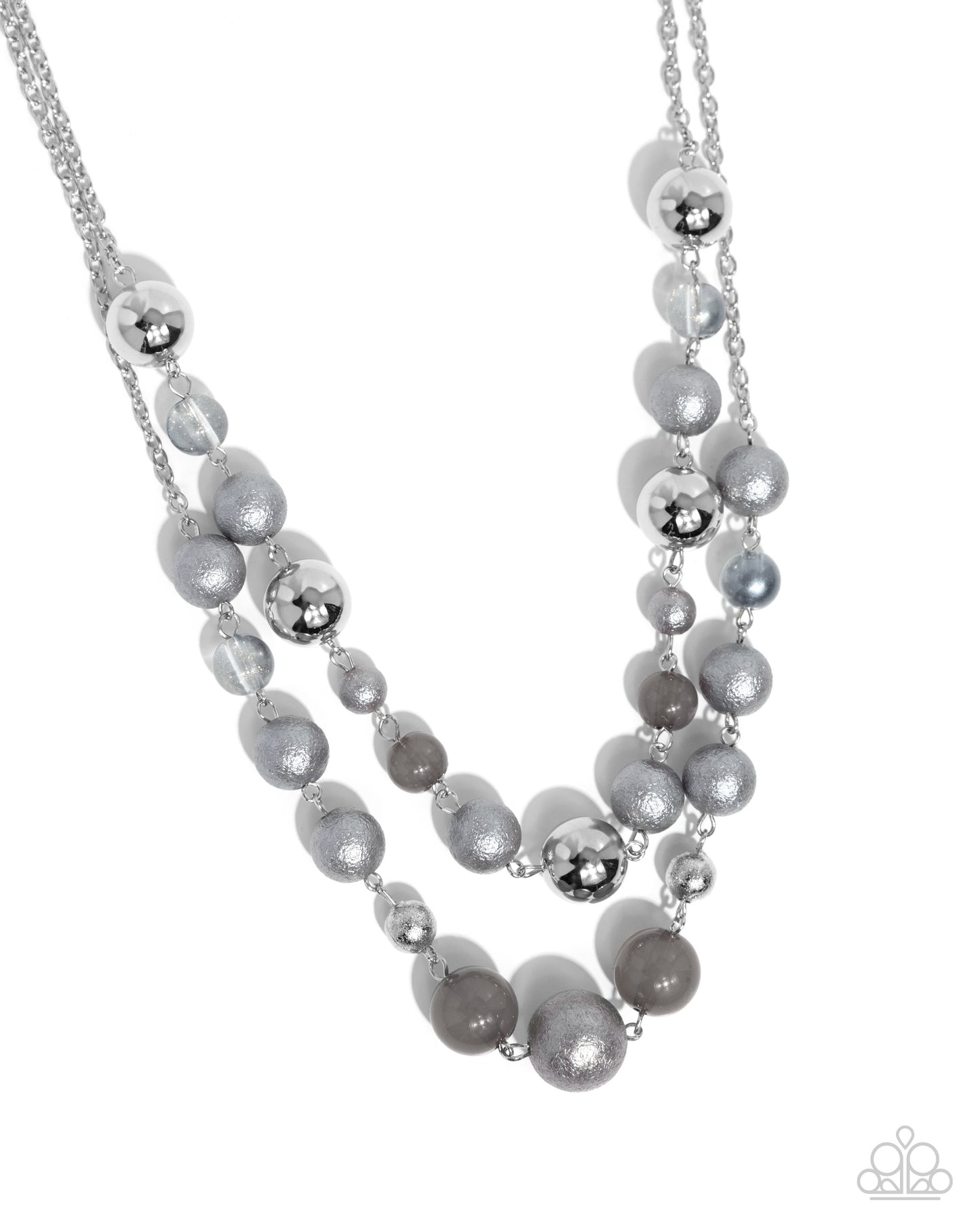 Beaded Benefit - Silver Layered Necklace - Paparazzi Accessories