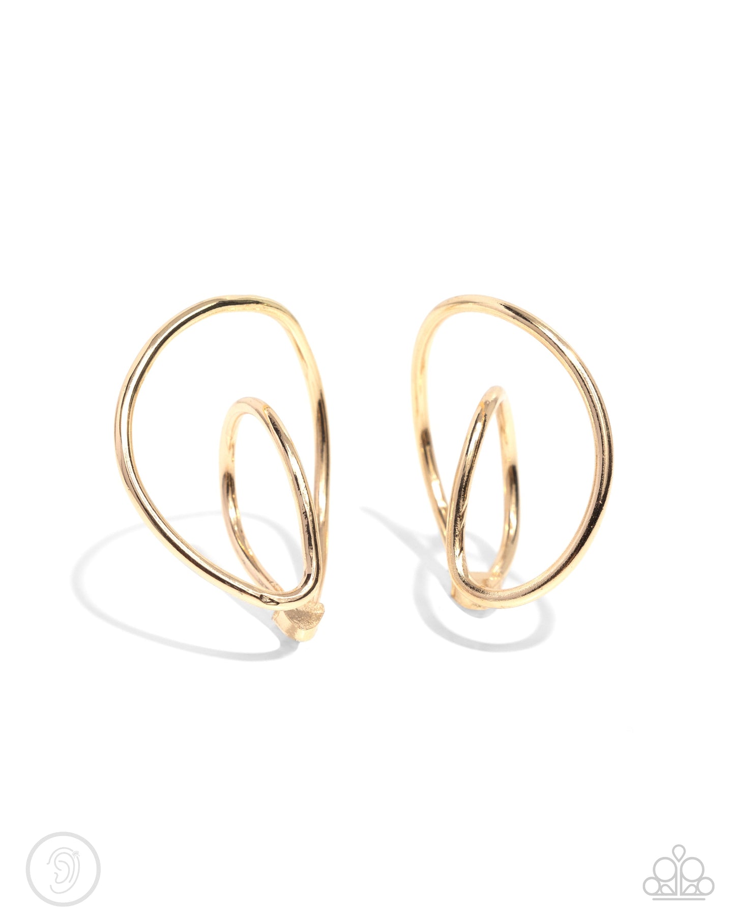 Wraparound Whimsy - Gold Ear Cuff Earrings - Paparazzi Accessories