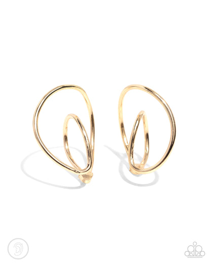 Wraparound Whimsy - Gold Ear Cuff Earrings - Paparazzi Accessories
