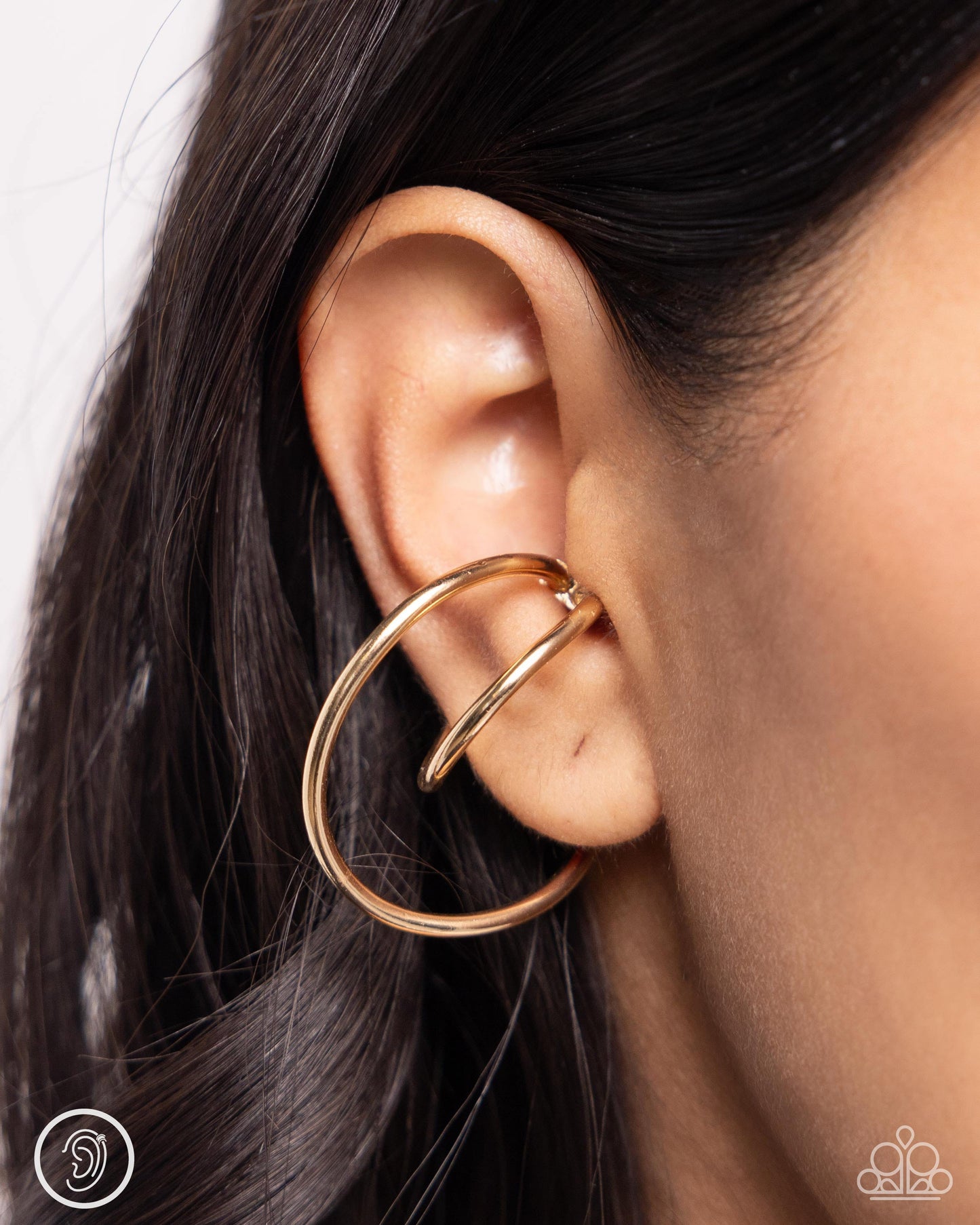 Wraparound Whimsy - Gold Ear Cuff Earrings - Paparazzi Accessories