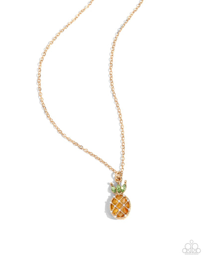 Pineapple Persistence - Yellow Necklace - Paparazzi Accessories