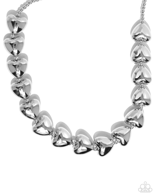 Hello Heartstrings - Silver Chain Necklace - Paparazzi Accessories