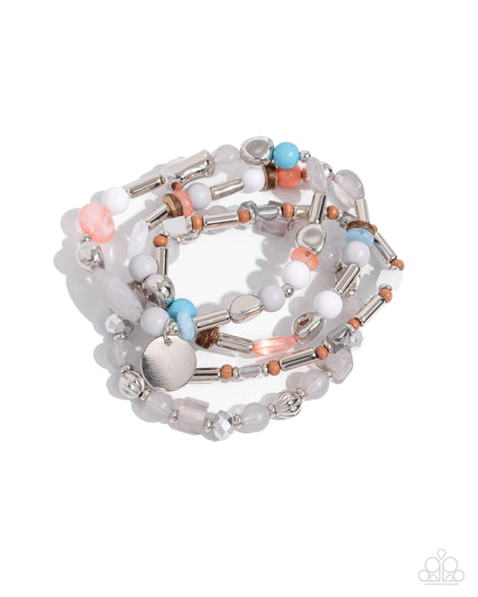 Cloudy Chic - Silver Stretchy Bracelets - Paparazzi Accessories