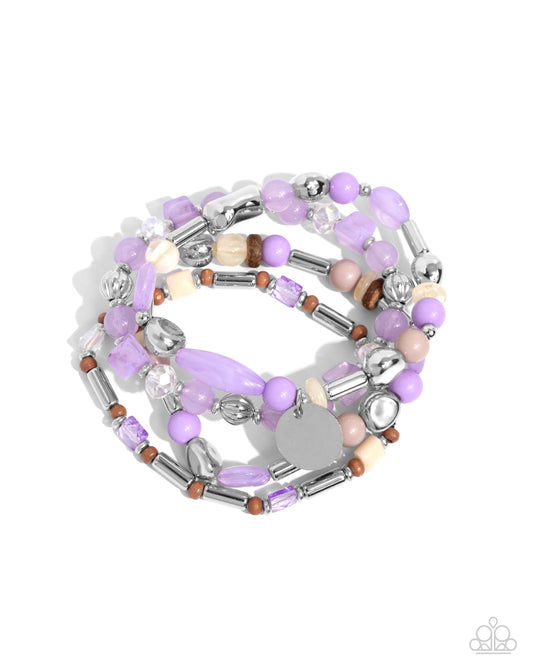 Cloudy Chic - Purple Stretchy Bracelets - Paparazzi Accessories