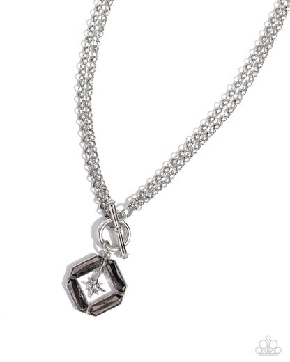 Compass Cadenza - Silver Toggle Necklace - Paparazzi Accessories