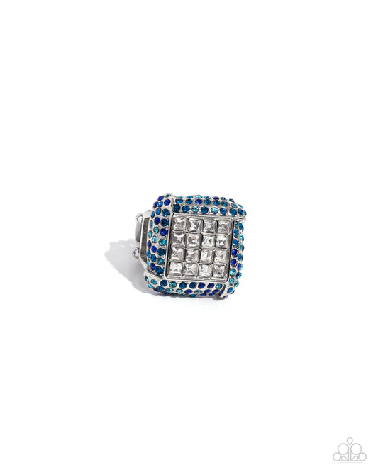 Medium SQUARE - Blue Ring - Paparazzi Accessories