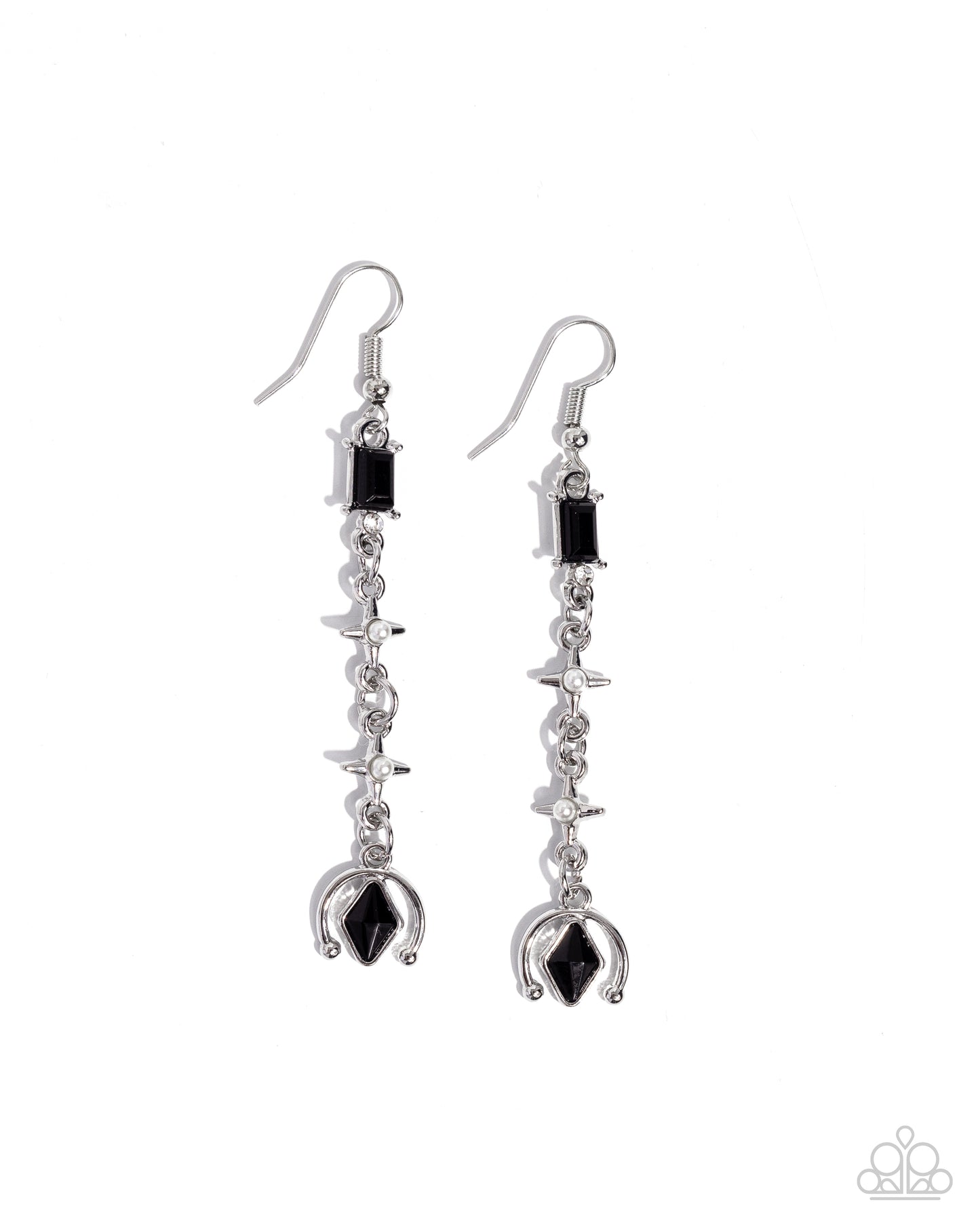 Trendy Trimming - Black Fishhook Earrings - Paparazzi Accessories