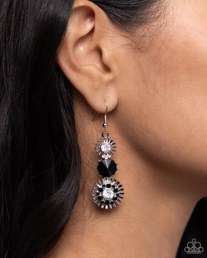 Dedicated Dalliance - Black Fishhook Earrings - Paparazzi Accessories