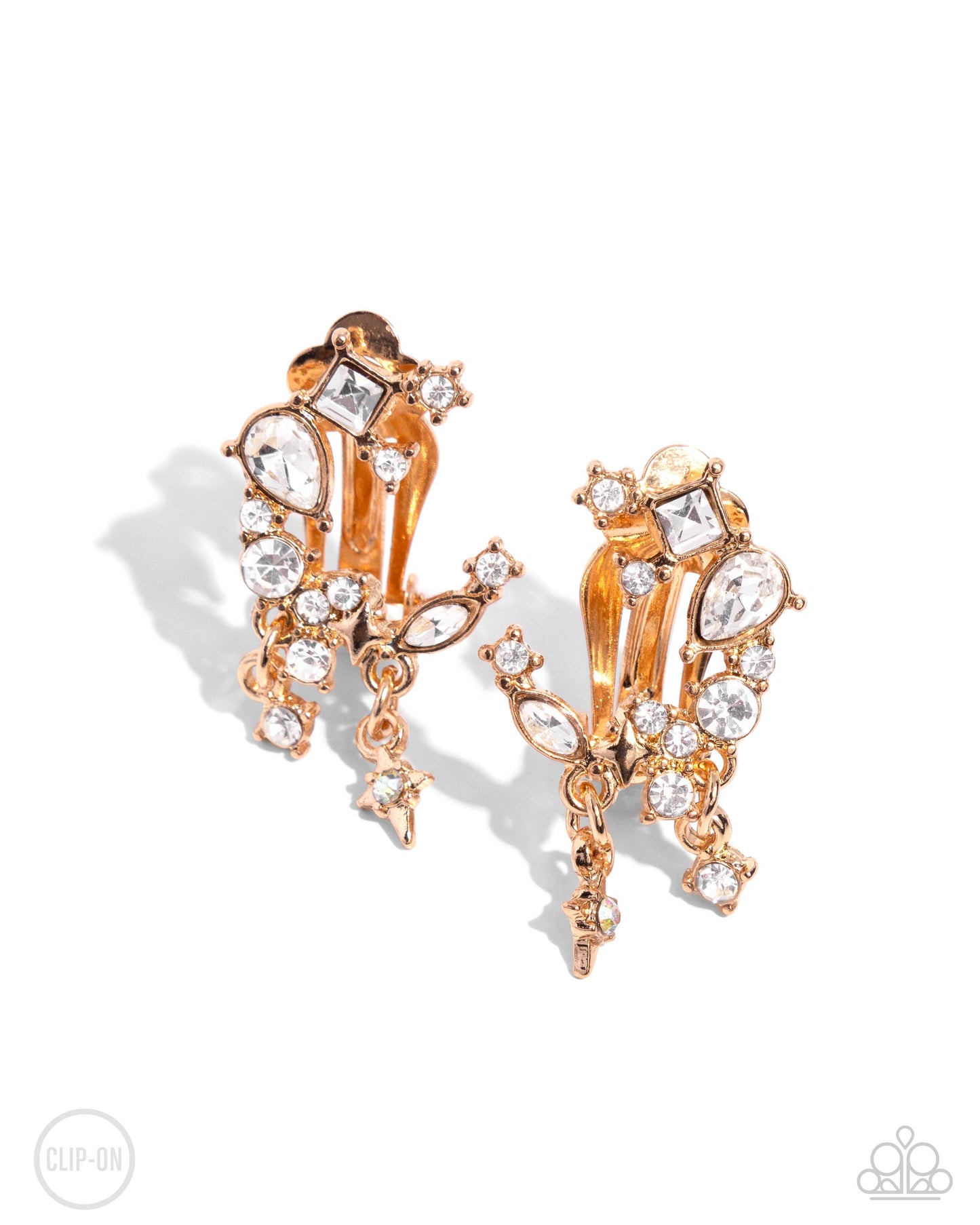 Fantastical Fashion - Gold Clip-on Earrings - Paparazzi Accessories