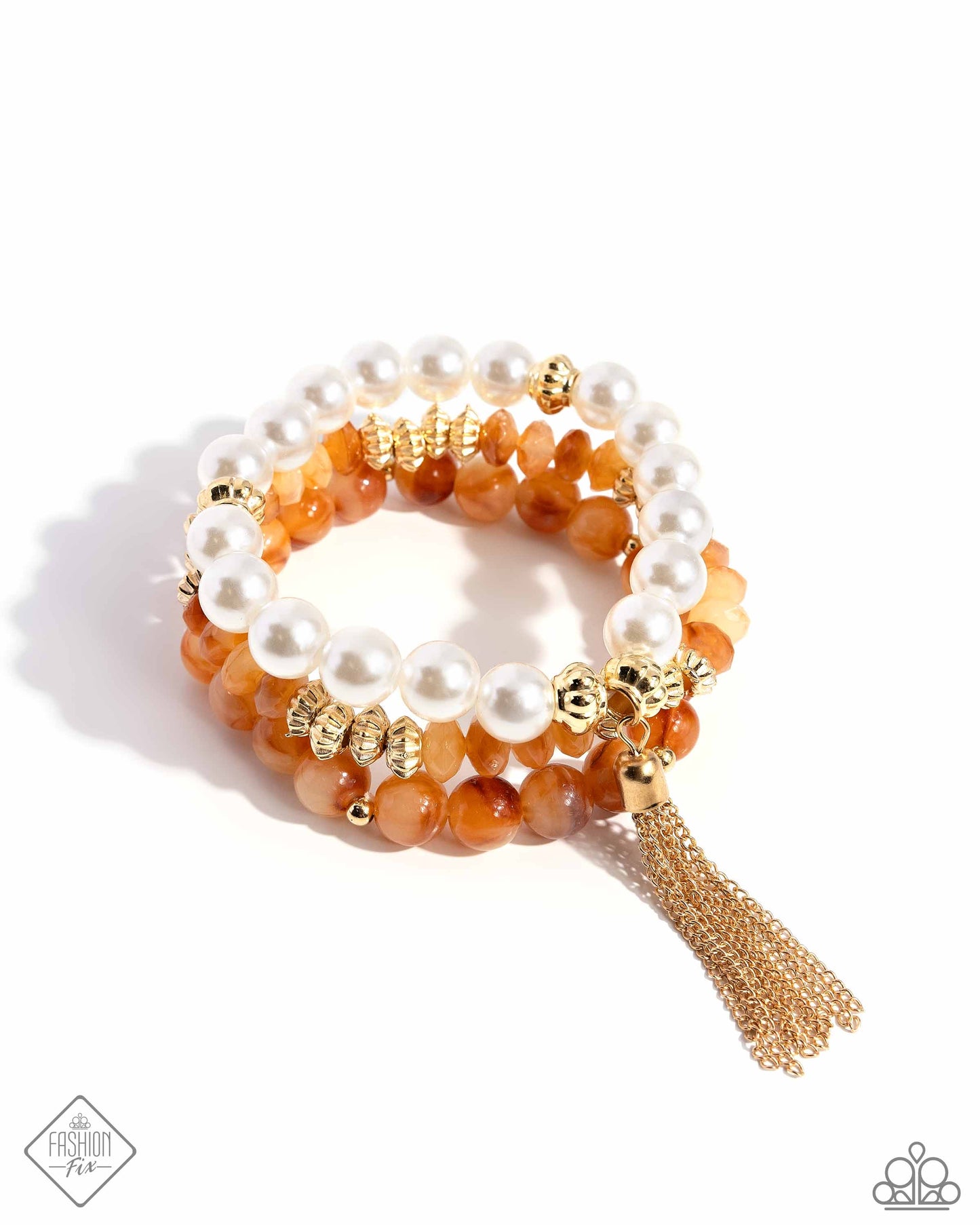 Marbled Mirage - Orange Stretchy Bracelets - Paparazzi Accessories