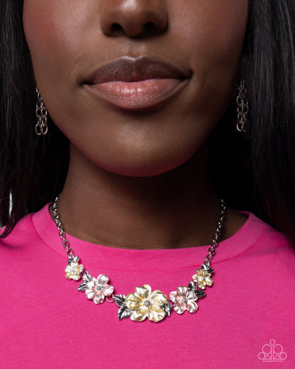 Bouquet Brilliance - Yellow Flower Necklace - Paparazzi Accessories