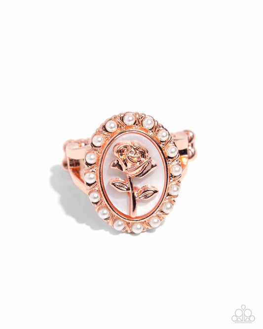 Rosy Reminder - Copper Rose Ring - Paparazzi Accessories