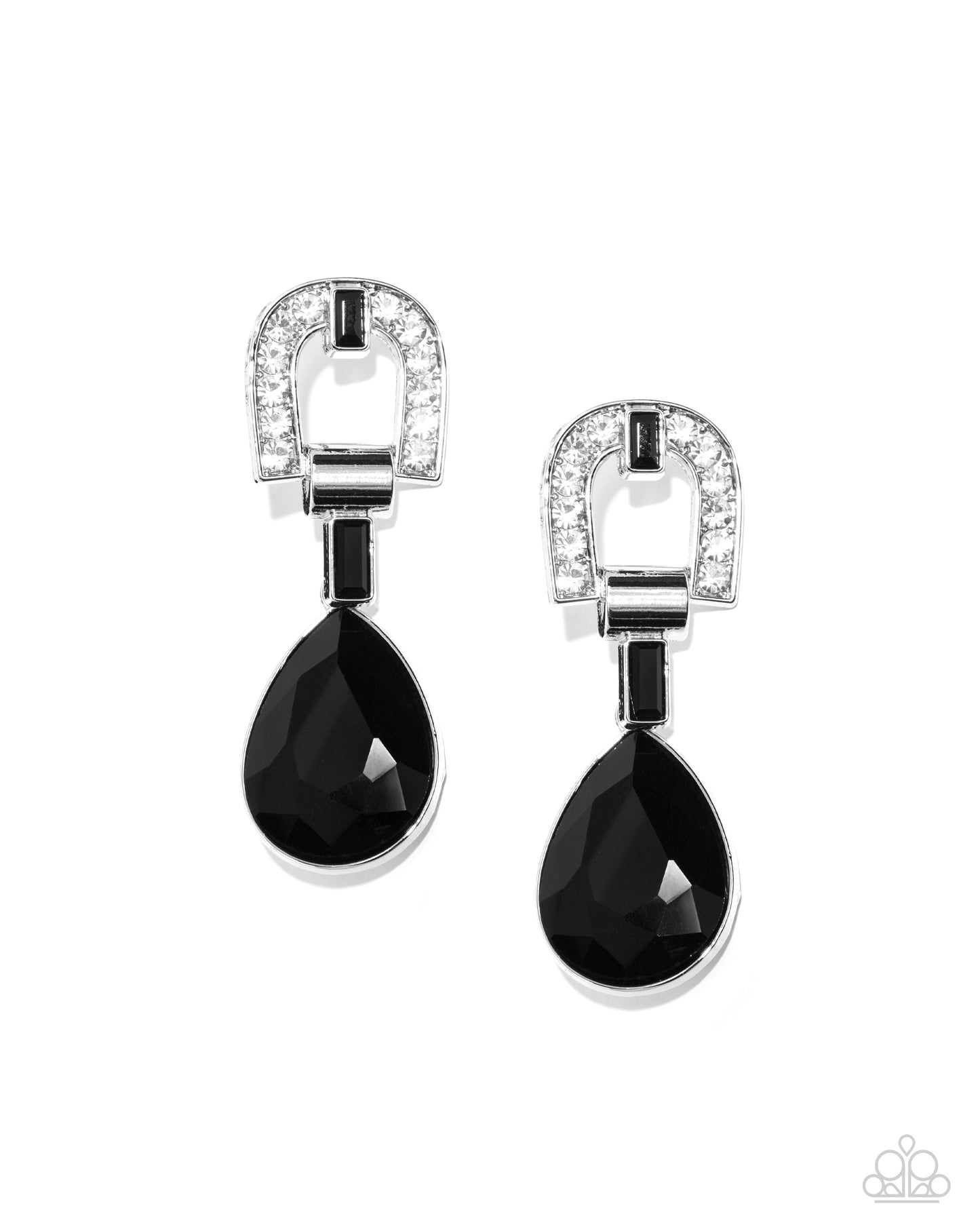 In ARCHING Order - Black Post Earrings - Paparazzi Accessories