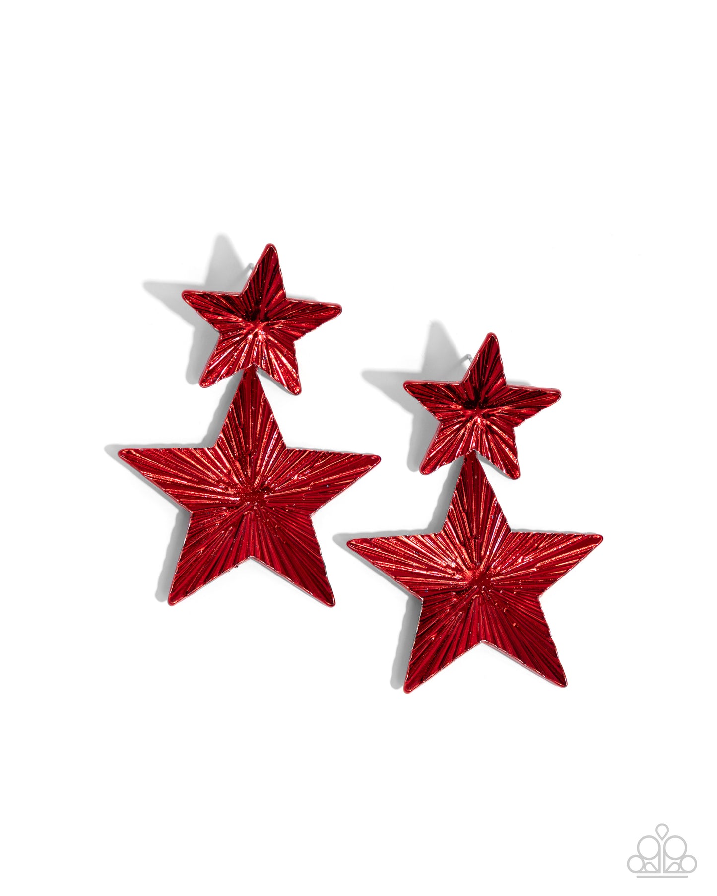 Patriotic Promise - Red Star Post Earrings - Paparazzi Accessories