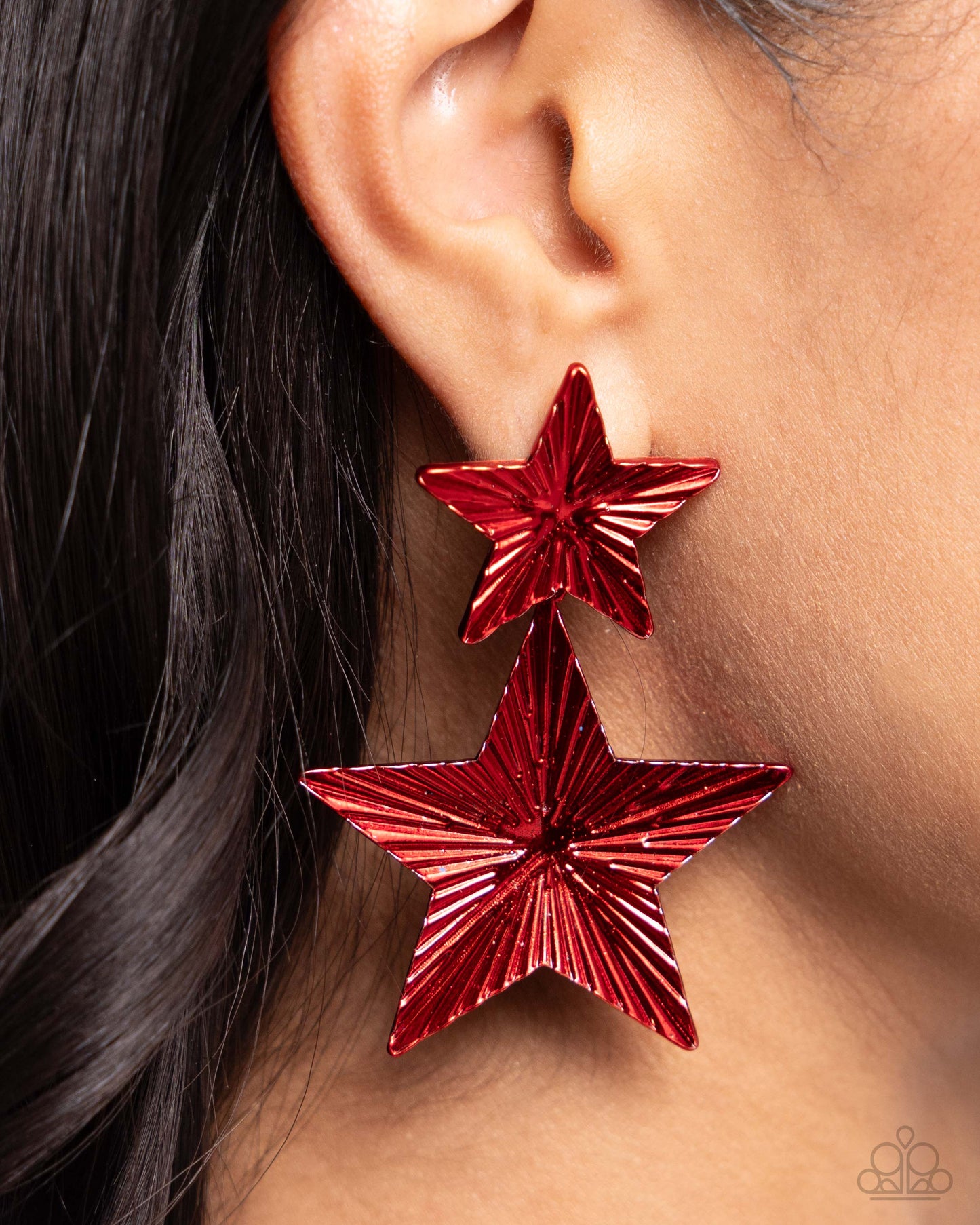 Patriotic Promise - Red Star Post Earrings - Paparazzi Accessories