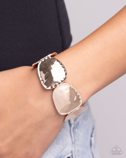Admirably Antiqued - Rose Gold Stretchy Bracelet - Paparazzi Accessories