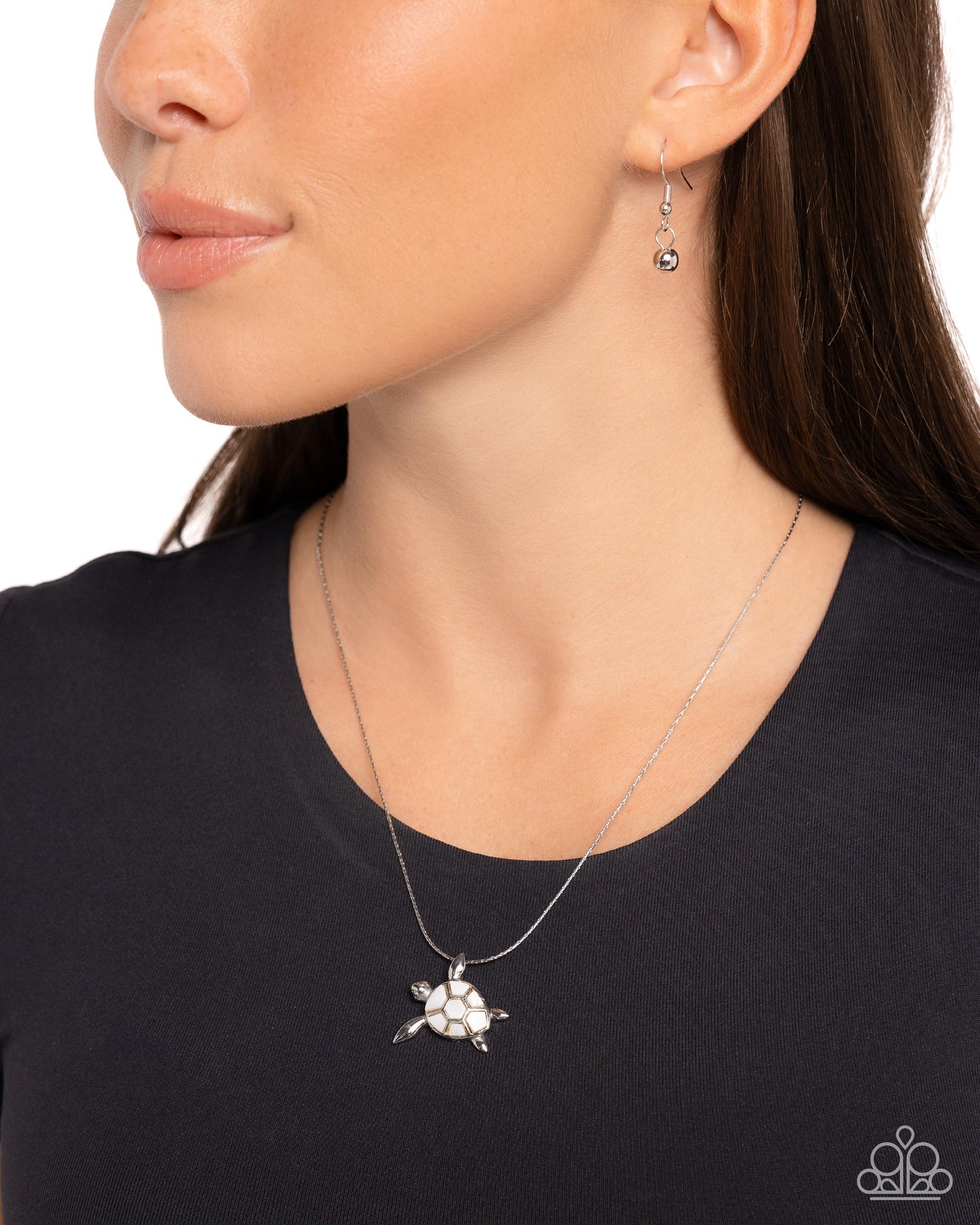 Sea Turtle Statement - White Shell Charm Necklace - Paparazzi Accessories