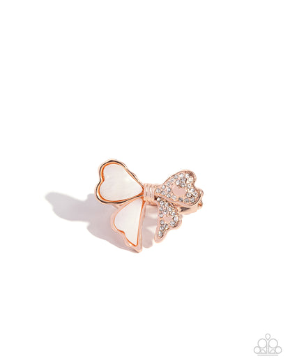 BOW-stopper - Rose Gold Bow Ring - Paparazzi Accessories