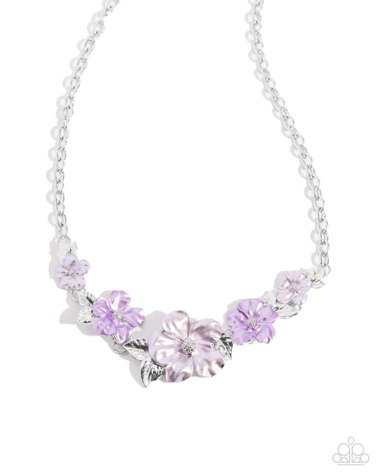 Bouquet Brilliance - Purple Flower Necklace - Paparazzi Accessories