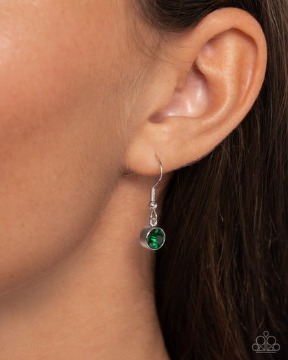 Hummingbird Headline - Green Iridescent Rhinestone Necklace - Paparazzi Accessories