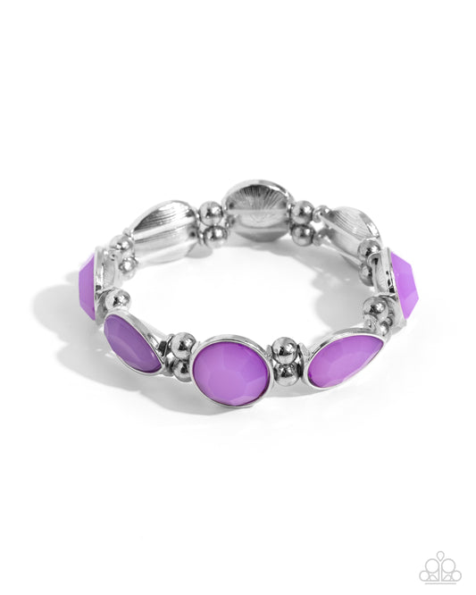 In All the BRIGHT Places - Purple Stretchy Bracelet - Paparazzi Accessories