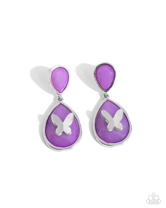 BRIGHT This Sway - Purple Post Earrings - Paparazzi Accessories