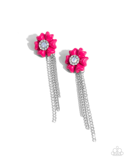 Floral Fuel - Pink Earrings - Paparazzi Accessories