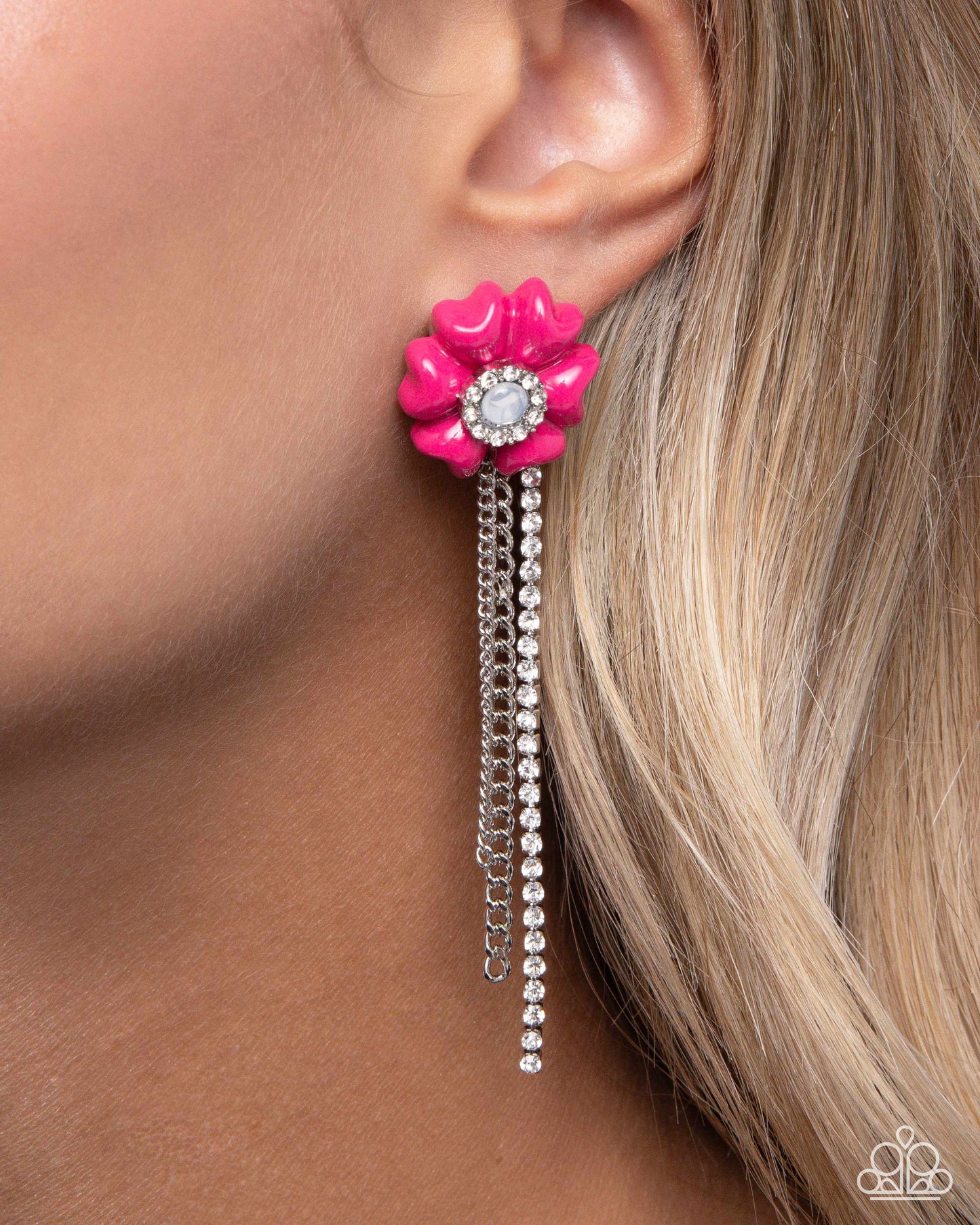Floral Fuel - Pink Earrings - Paparazzi Accessories