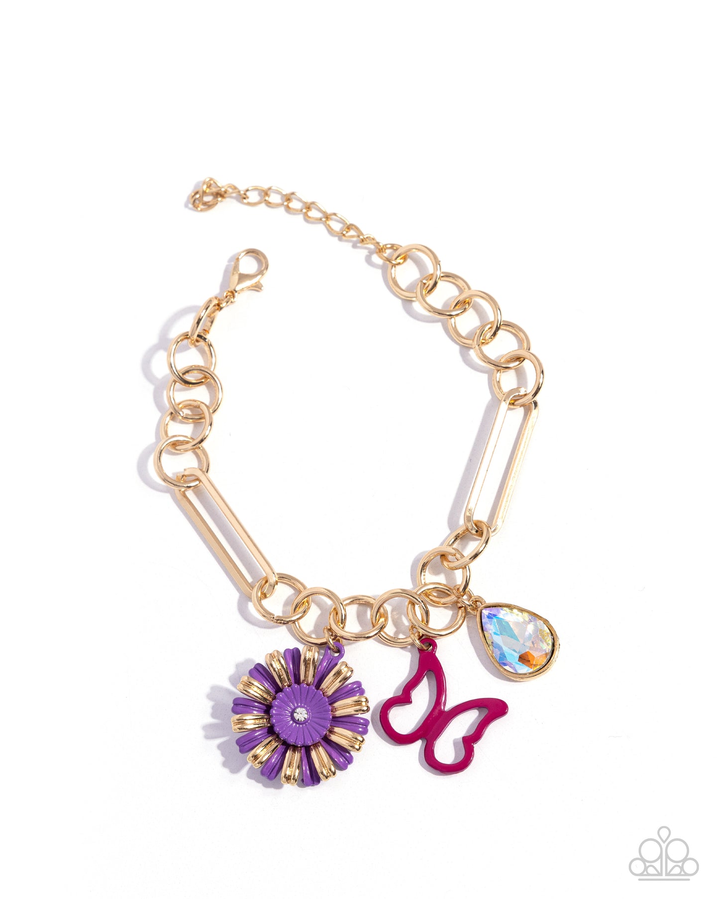 Aerial Accomplishment - Purple Butterfly Charm Bracelet - Paparazzi Accessories