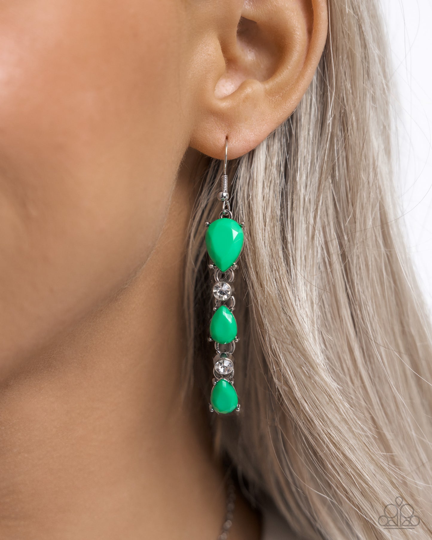 Malibu March - Green Fishhook Earrings - Paparazzi Accessories