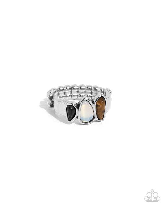 Colored Character -  Black Stone Ring - Paparazzi Accessories