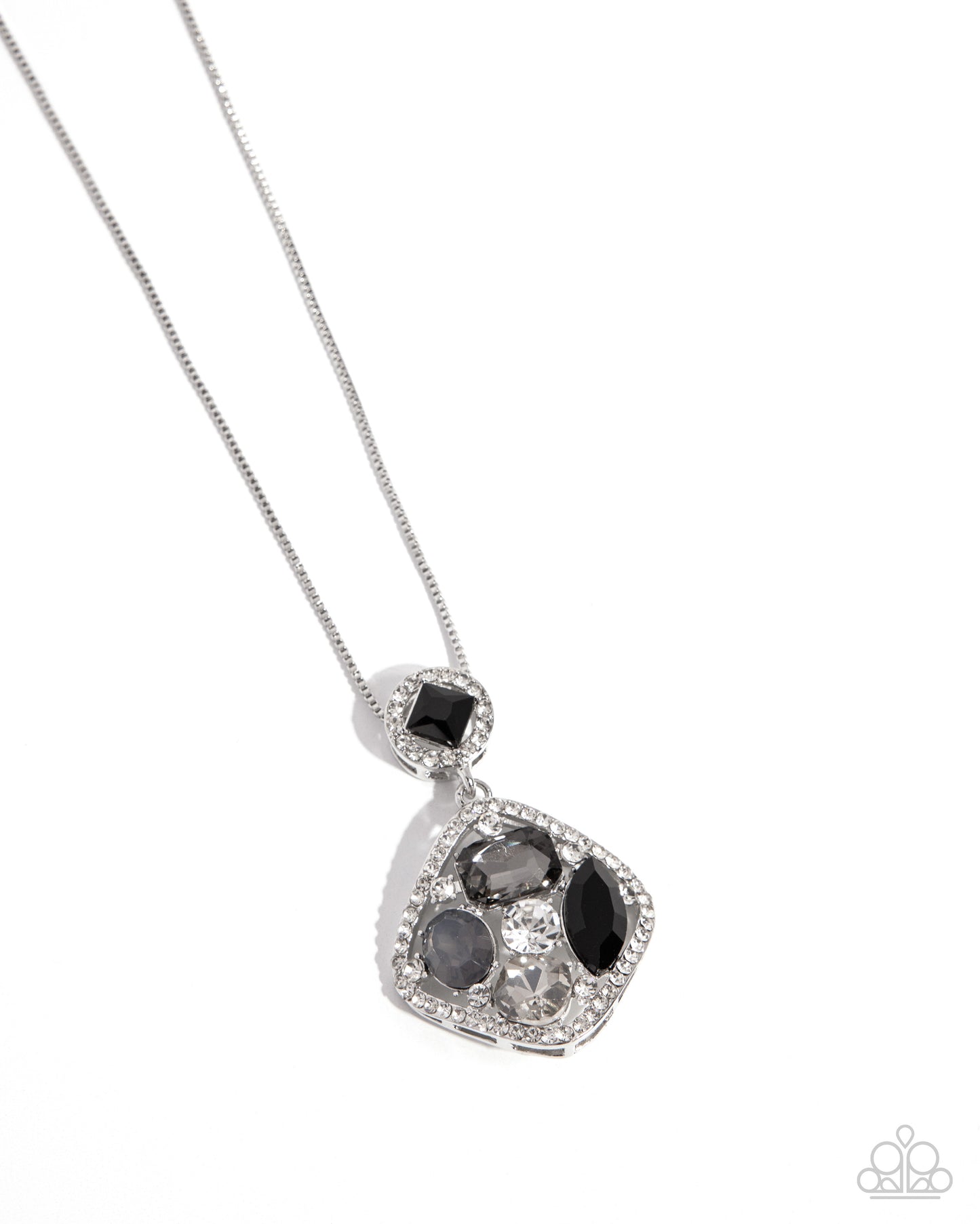 Pronged Princess - Black Gemstone Silver Necklace - Paparazzi Accessories