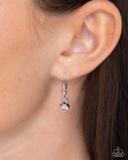 Manufactured Majesty - Pink Reflective Rhinestone Pendant Necklace - Paparazzi Accessories