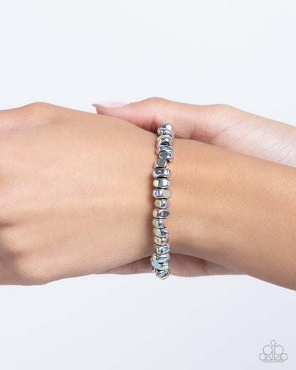 Charming Caliber - Pink Oil Spill Pebble Stretchy Bracelet - Paparazzi Accessories
