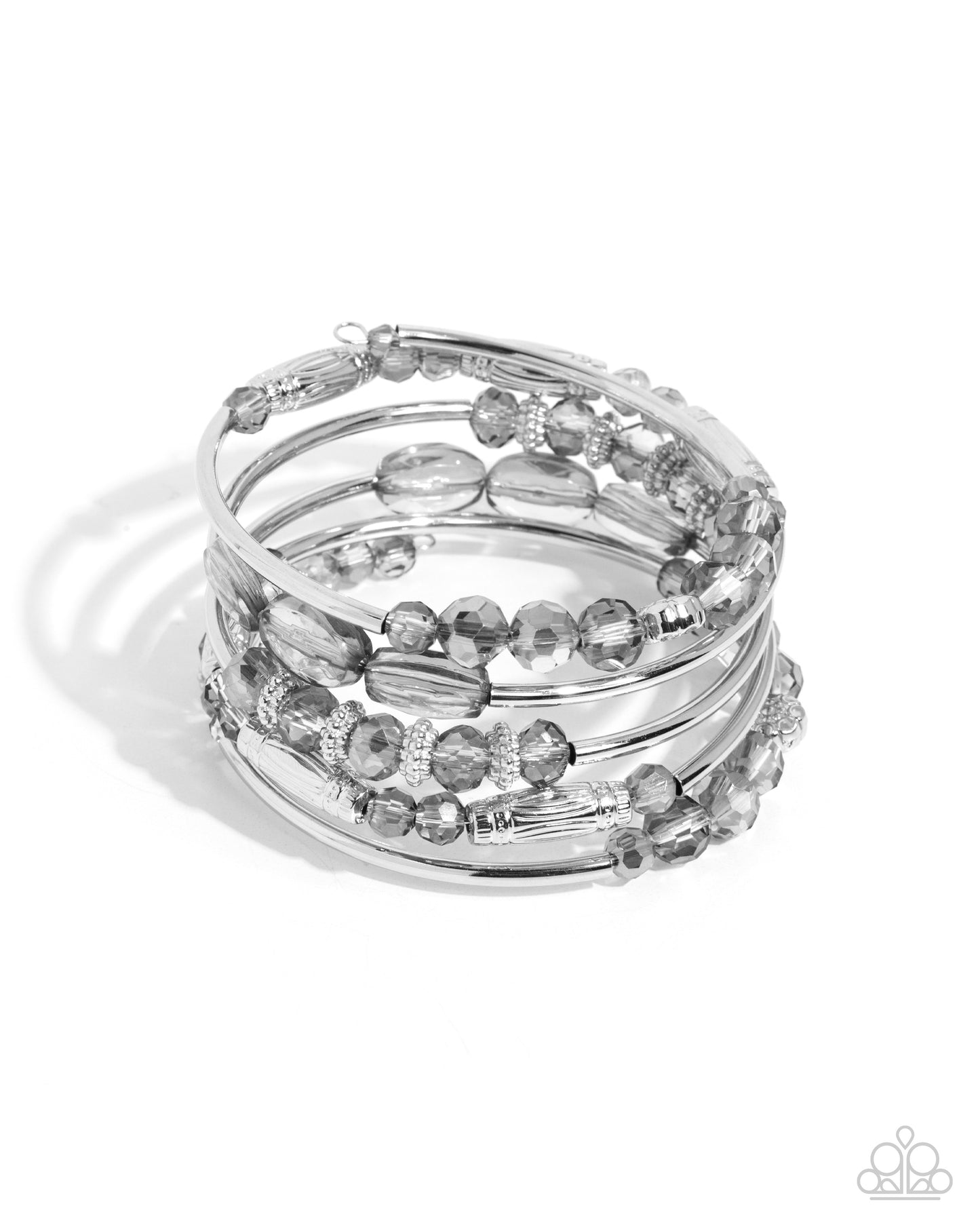 Sassy Stack - Silver Coil Bracelet - Paparazzi Accessories