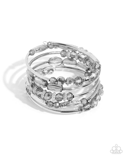 Sassy Stack - Silver Coil Bracelet - Paparazzi Accessories