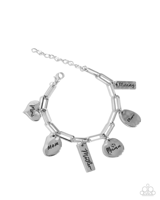 First-Time Mom - Silver Charms Clasp Bracelet - Paparazzi Accessories