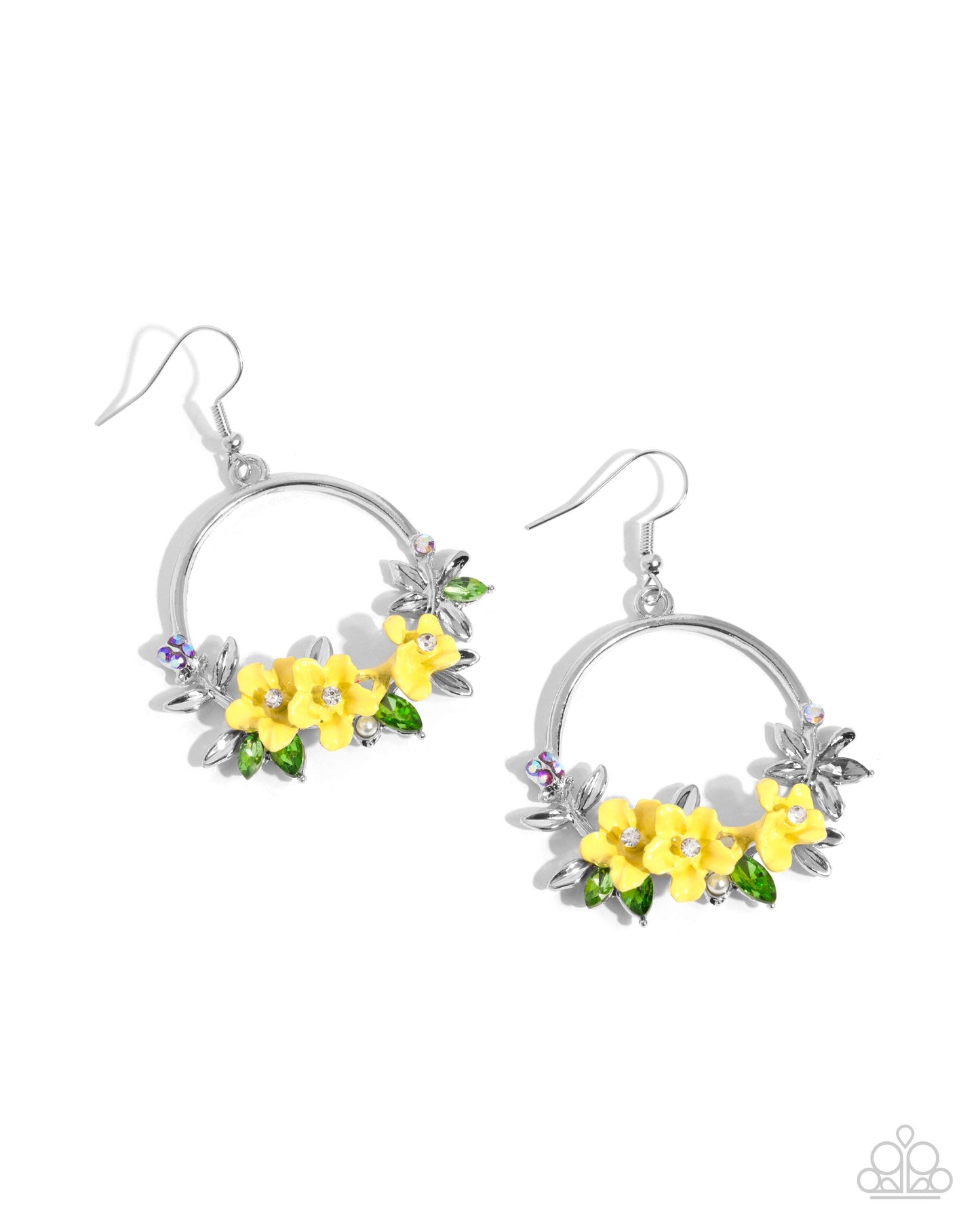 Fairy Freestyle - Yellow Enamel Flower Fishhook Earrings - Paparazzi Accessories