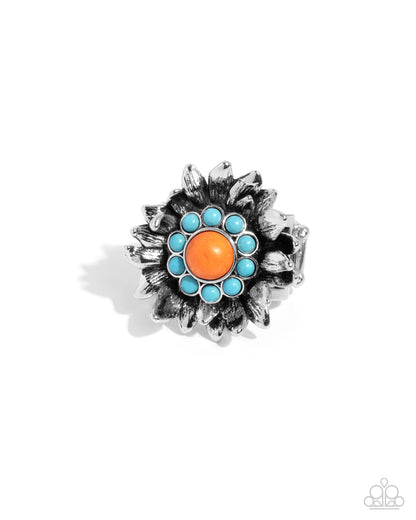 Screening Sunflower - Orange Ring - Paparazzi Accessories