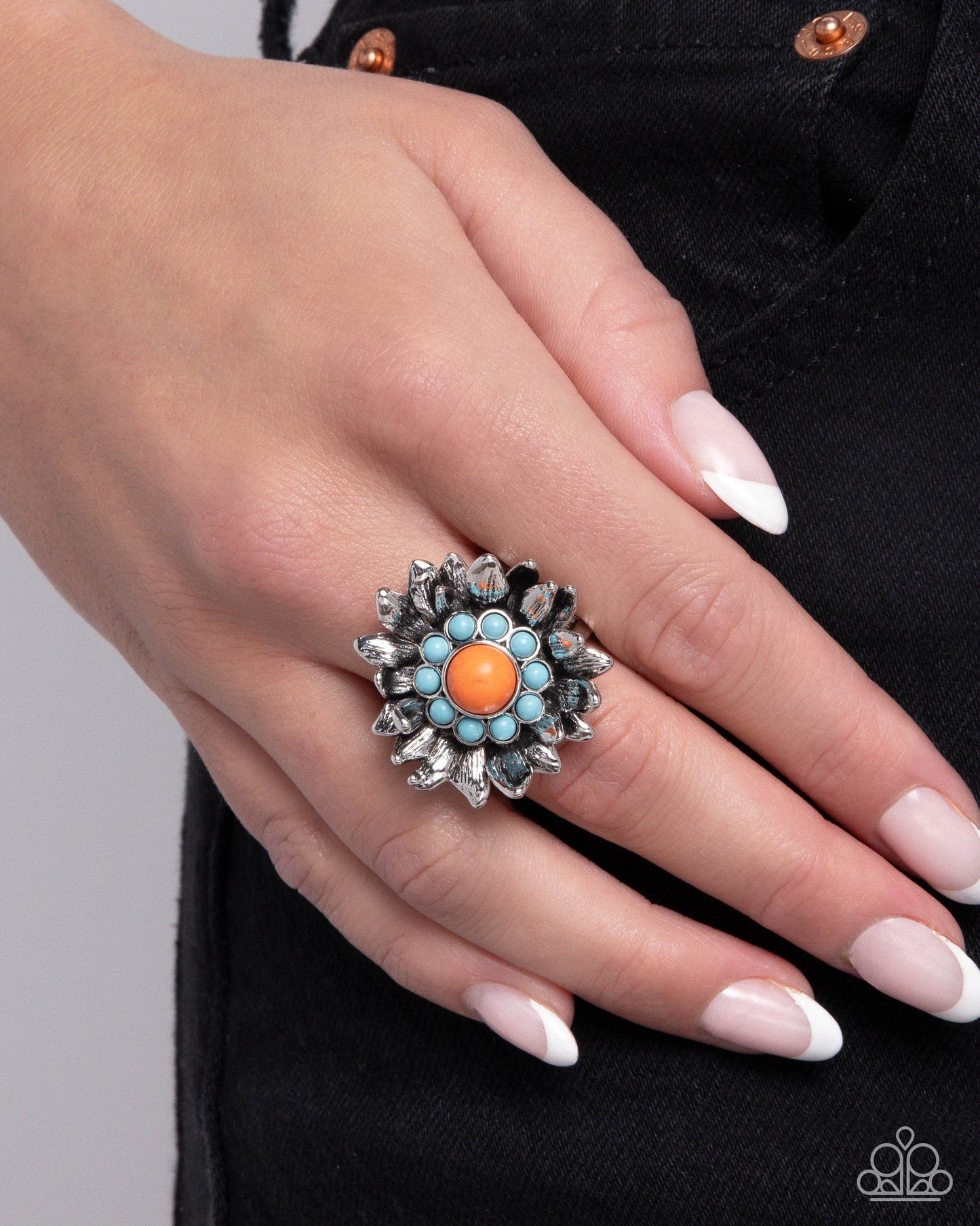 Screening Sunflower - Orange Ring - Paparazzi Accessories