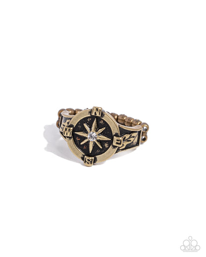 Cultured Compass - Brass Ring - Paparazzi Accessories