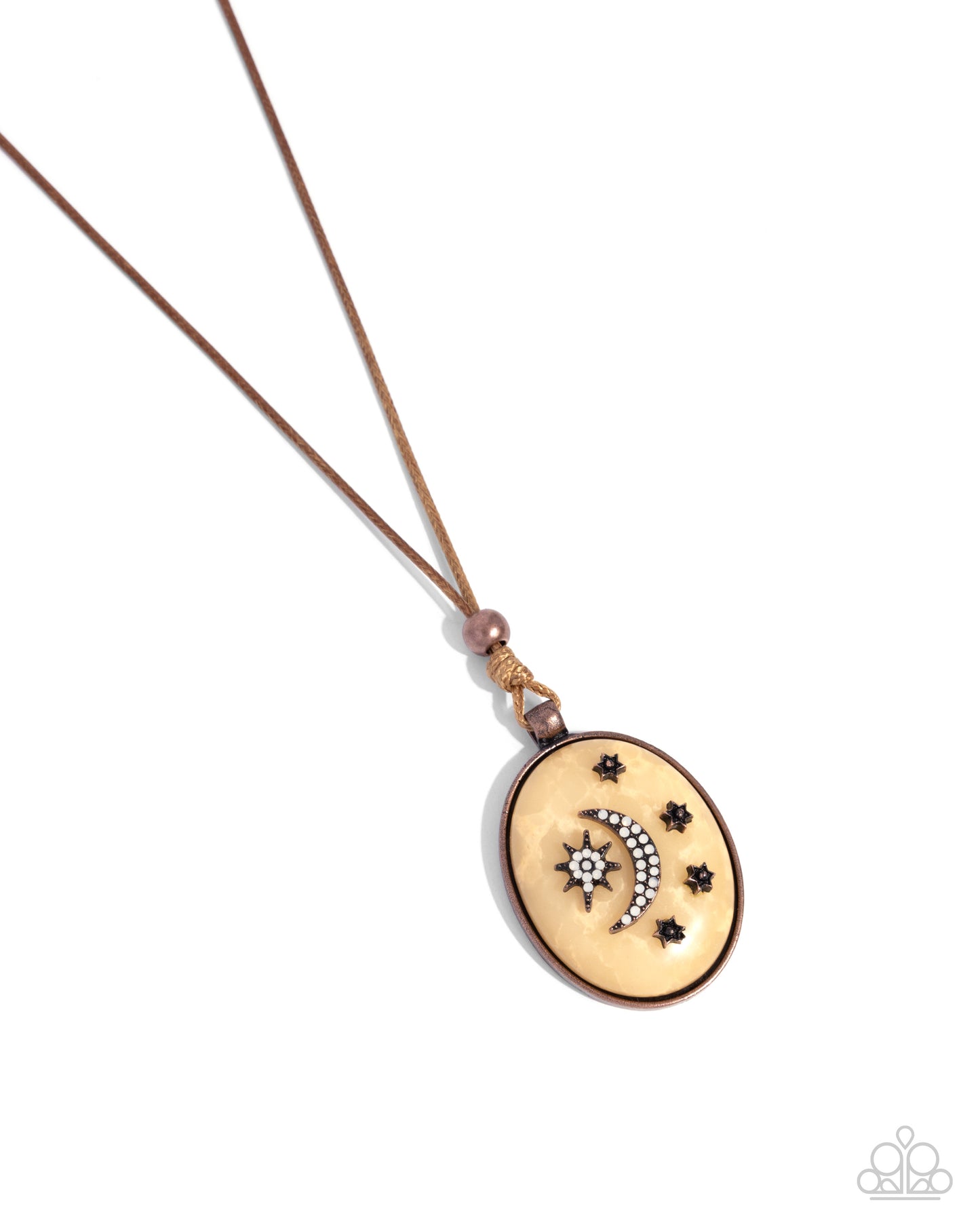 Stellar Service - Copper Moon & Stars Pendant Necklace - Paparazzi Accessories