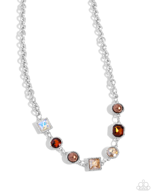 Bejeweled Bravado - Brown Necklace - Paparazzi Accessories