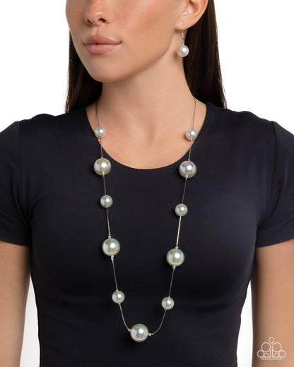 Park Avenue Pearls - Silver Wire Necklace - Paparazzi Accessories