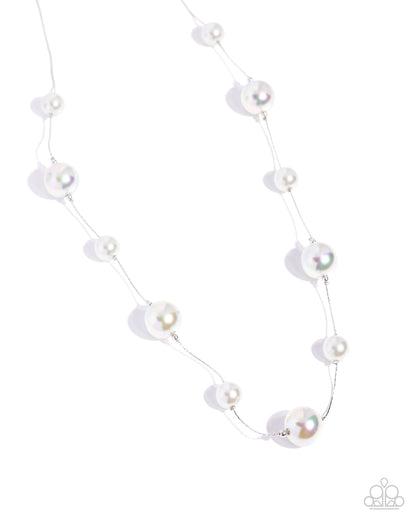 Park Avenue Pearls - Silver Wire Necklace - Paparazzi Accessories