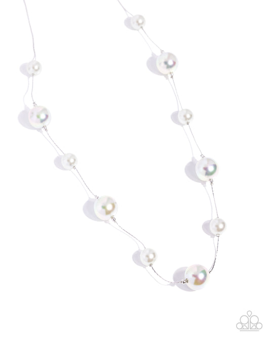 Park Avenue Pearls - Silver Wire Necklace - Paparazzi Accessories