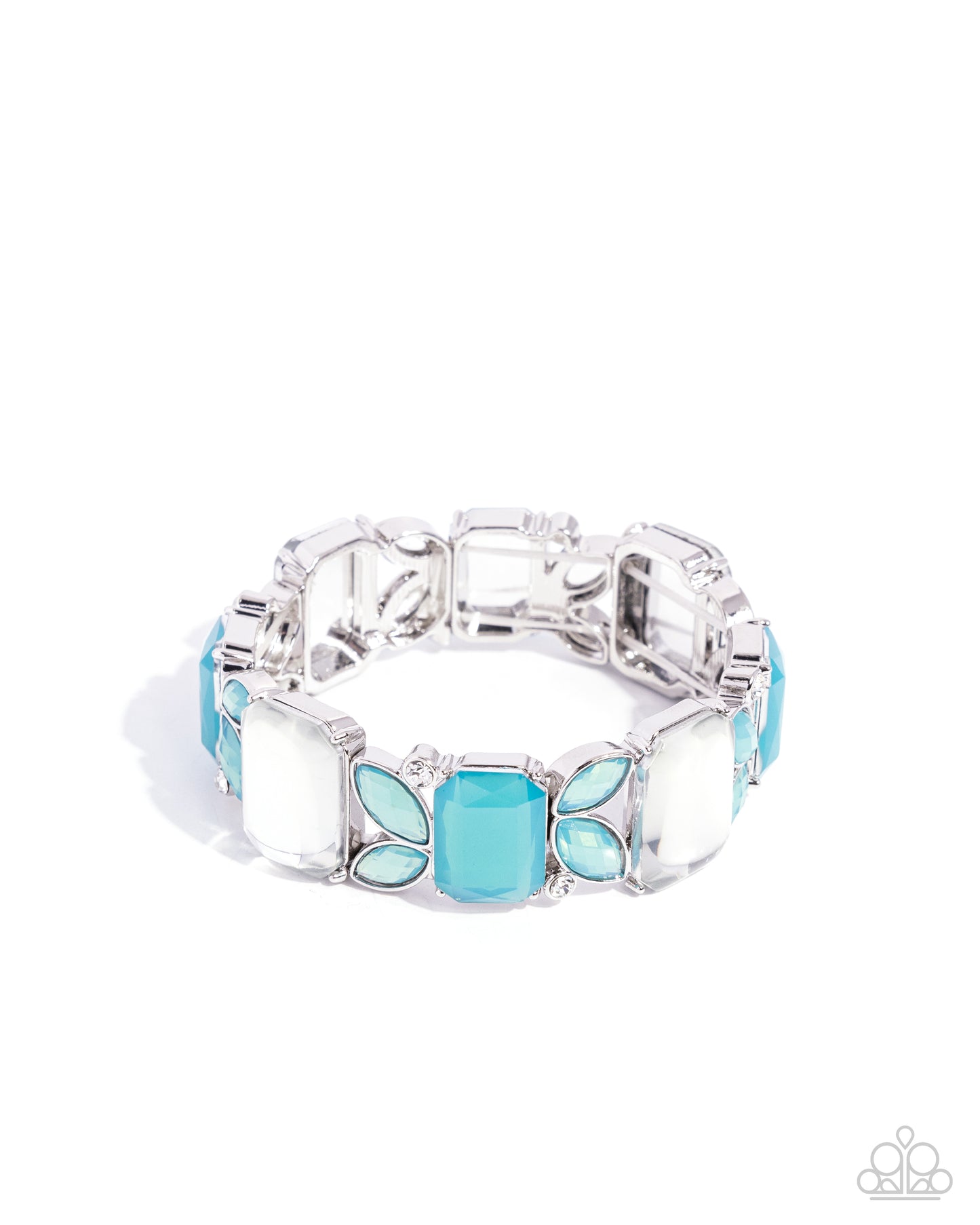 Lavish Laurels - Blue Stretch Bracelet - Paparazzi Accessories