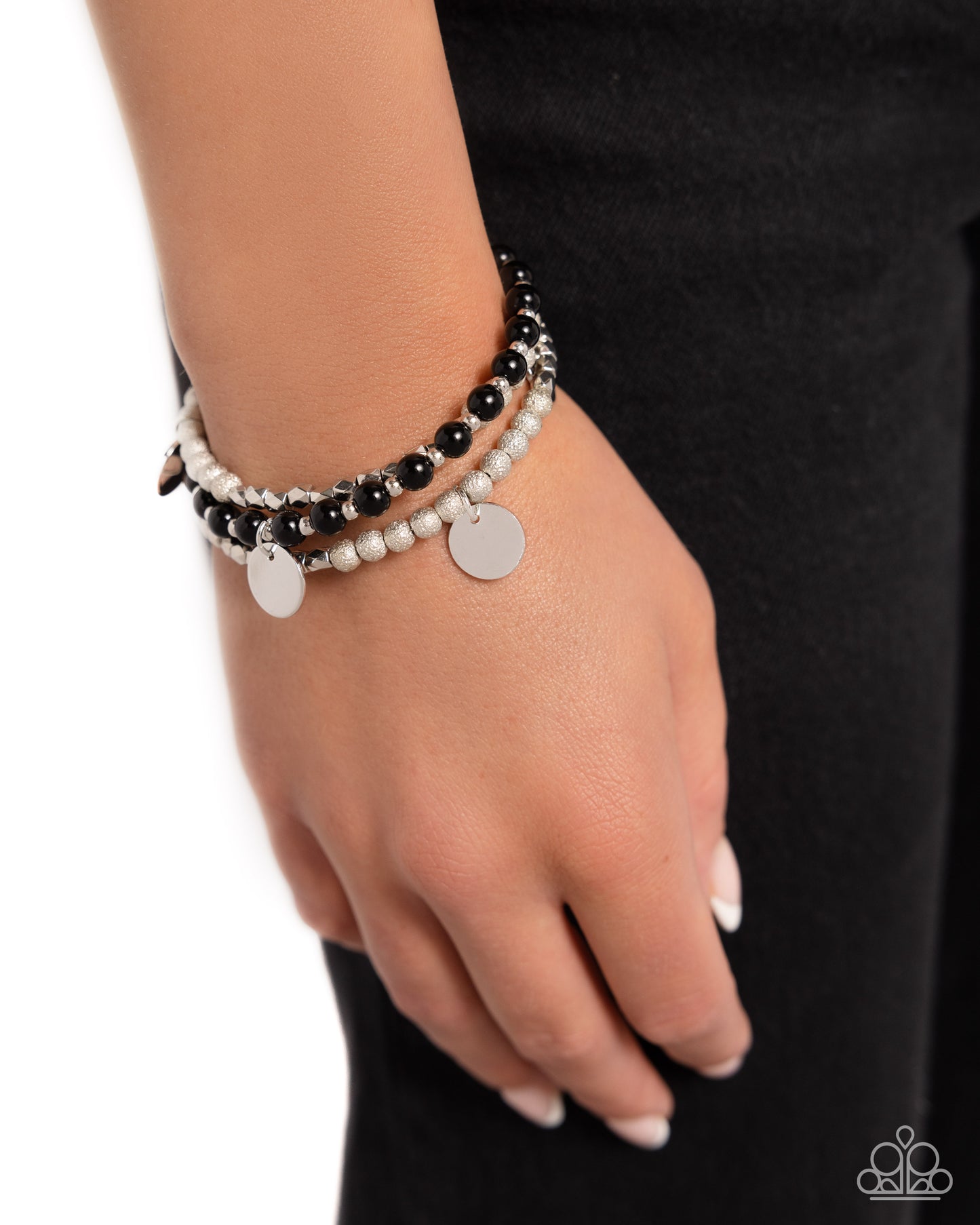 Boundless Beaches - Black Beaded Coil Bracelet - Paparazzi Accessories