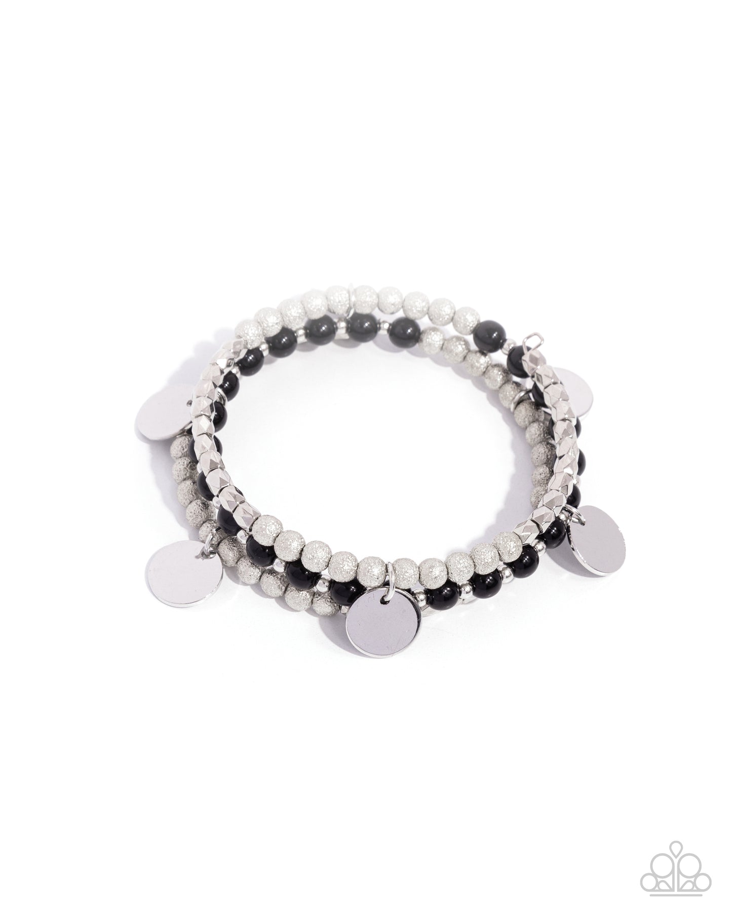 Boundless Beaches - Black Beaded Coil Bracelet - Paparazzi Accessories