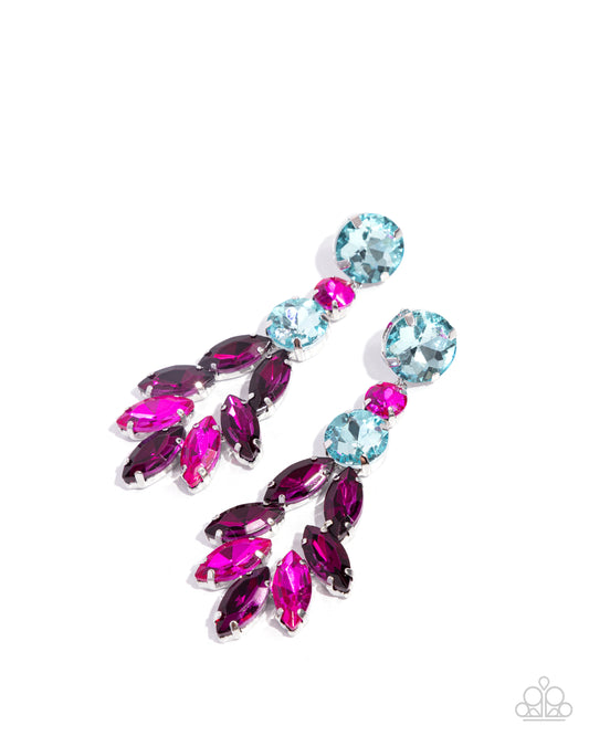 Cascading Cache - Multi Rhinestone Post Earrings - Paparazzi Accessories